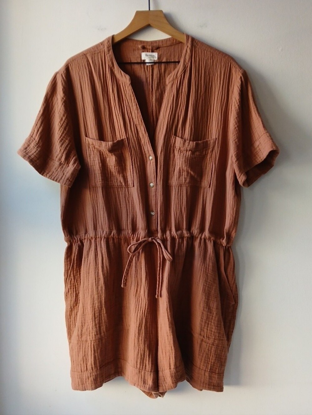 UpWest Cotton Gauze Romper Brown Women's XL